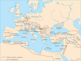 Kort over romerriget i antikken